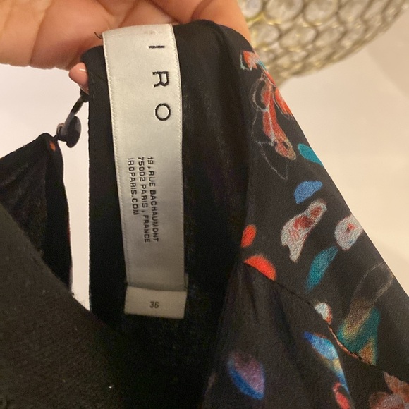 IRO Pink and Blue Asymmetrical Ruched Long Sleeve Dress size 36 - Picture 7 of 11